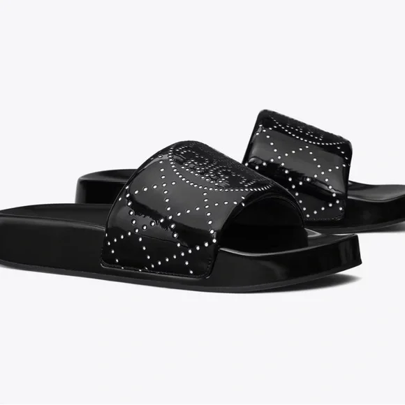 Tory Burch Double T pool slides - Picture 2 of 5